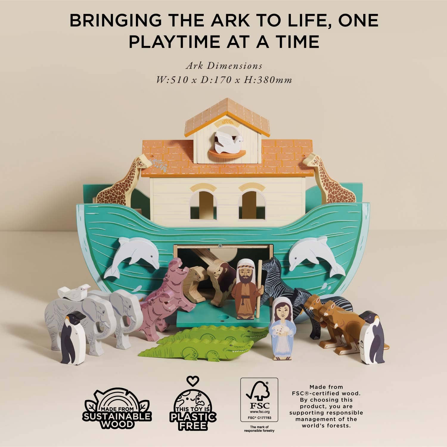 Le Toy Van, Inc. - Wholesale Wood Toy - Kids - Noah’s Great Wooden Ark & Animals5