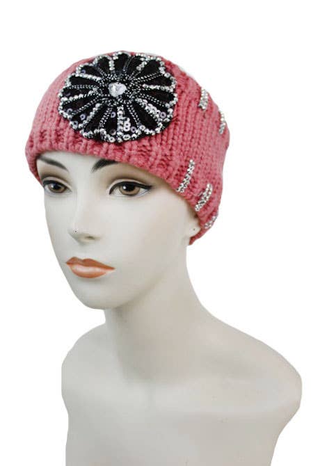 Cap Zone - Vendita all'ingrosso Fascia per capelli - Donna - Cerchietto in maglieria decorato con paillettes e pietre6