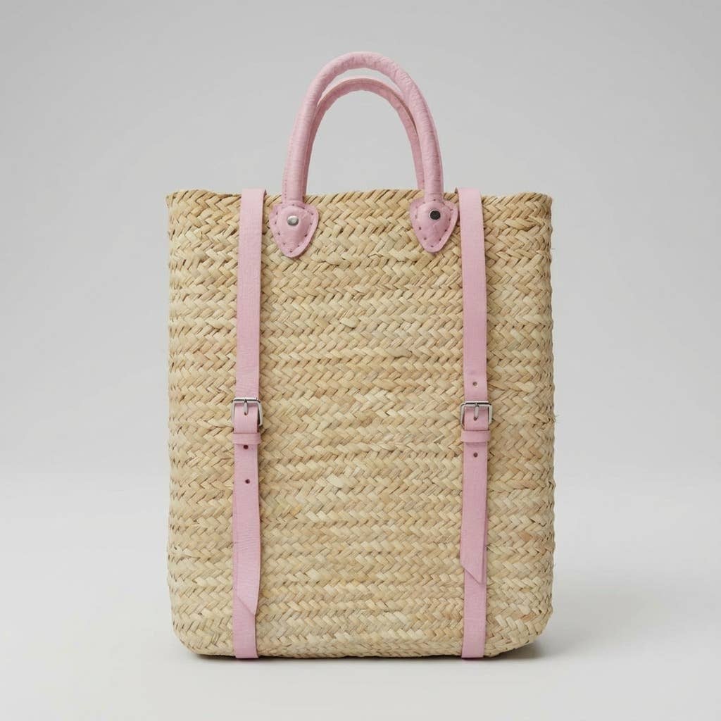 Melecraft - Vente Sac à dos – femme - Sac à dos en paille - Sac à dos en feuilles de palmier tressées avec bretelles en cuir6