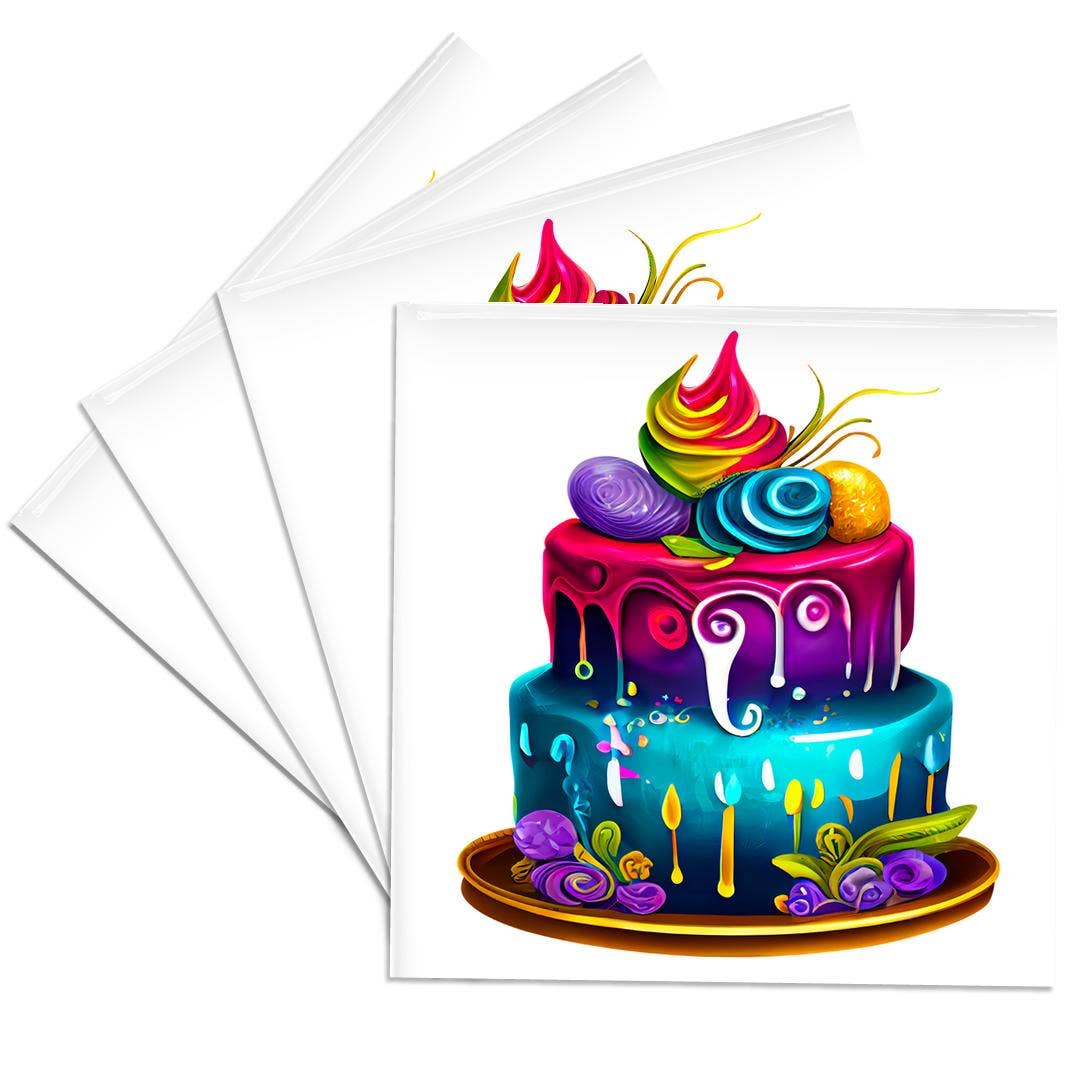 3dRose - Wholesale Coasters - 3dRose, Colorful and Fun Two Layer Cake Illustration, Coaster0