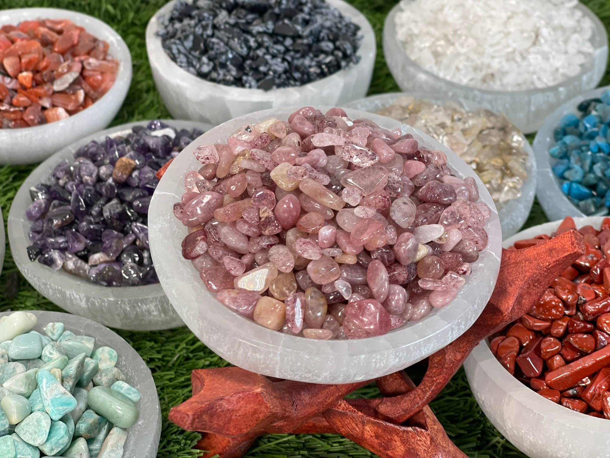 CaNatureLover - Wholesale Spiritual Stone/Crystal - Natural STRAWBERRY QUARTZ CHIP , Real Strawberry Quartz chip9