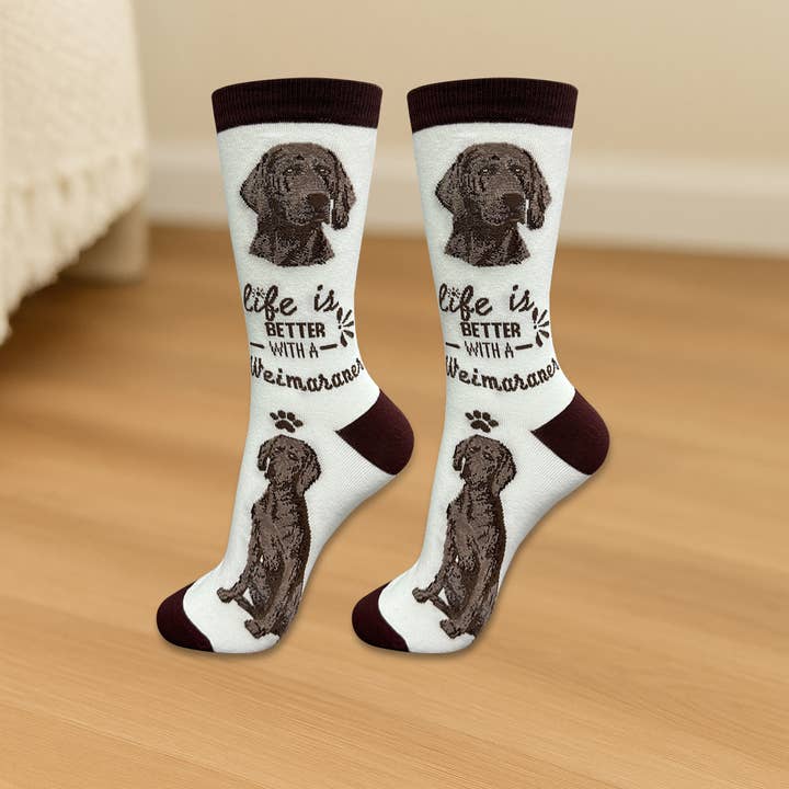 E&S Pets – Engroshandel Strømper - Unisex – Sjove hundesokker med Weimaraner-motiv - unisex1