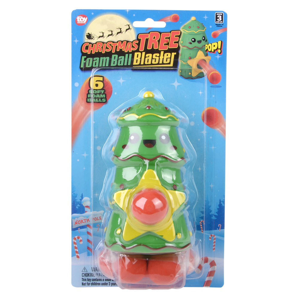 The Toy Network - Wholesale Classic Toy - Kids - CHRISTMAS TREE FOAM BALL BLASTER 5.5"6