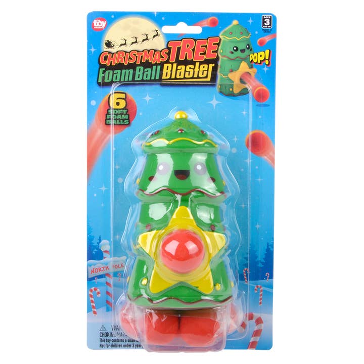 The Toy Network - Wholesale Classic Toy - Kids - CHRISTMAS TREE FOAM BALL BLASTER 5.5"6