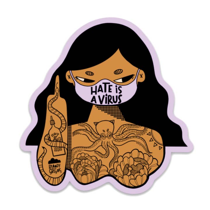 Autocollant La haine est un virus pour la vente par SHAWNA CHAN