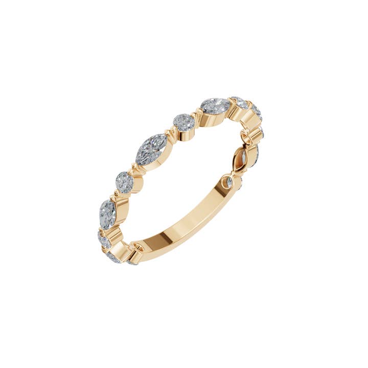 PureYou Jewelry – Engroshandel Vielsesring – Marquise diamantbånd, stabelbar ring, diamant vielsesring