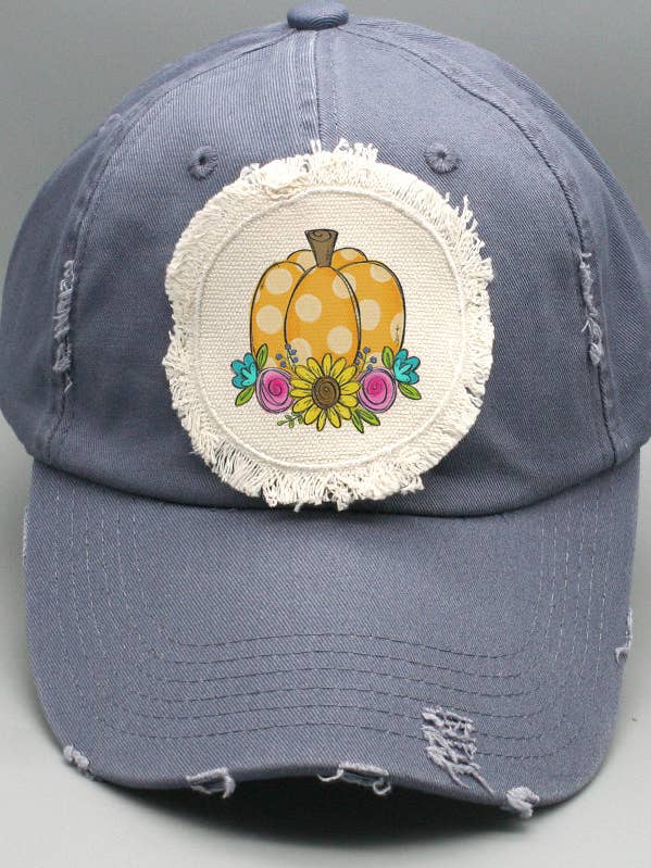 Fall Apparel Hat Polkadot Pumpkin Sunflower Floral 270224 for wholesale by Cali Boutique Wholesale