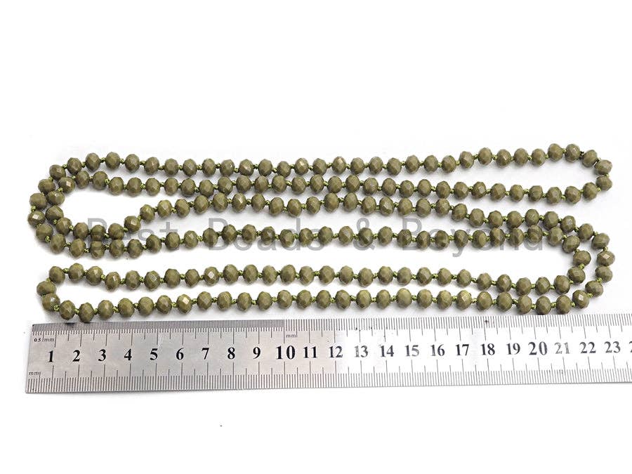 BestBeads&Beyond - Wholesale Beaded/Pearl Necklace - 60" Extra Long Hand Knotted Crystal Necklace, sku#D356