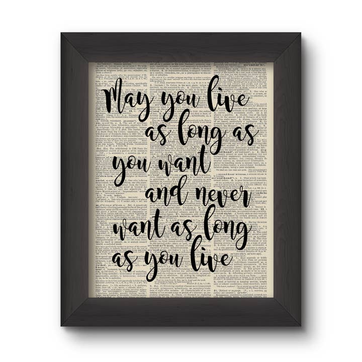 May You Live As Long As You Want... - Irish Blessing for wholesale by Cecelia Rose Book Page Art