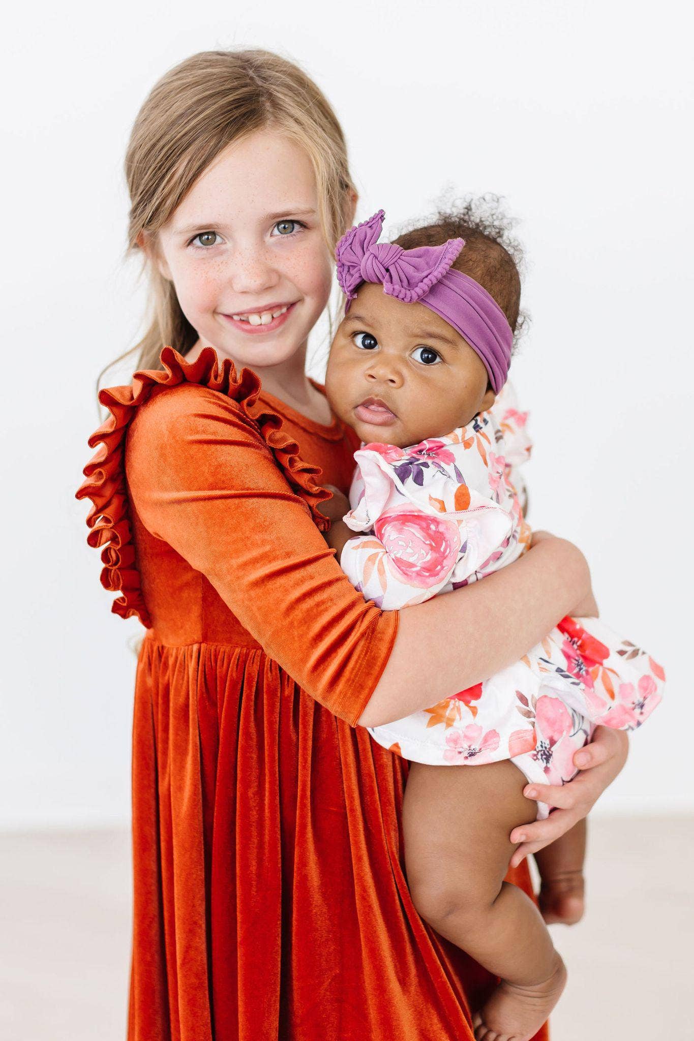 Mila & Rose - Wholesale Dress - Kids - Pumpkin Spice Velvet Ruffle Twirl Dress1