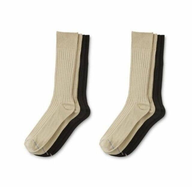 Infinite Basics - Wholesale Socks - Men's - 4-Pair SilverToe Men’s Casual Black & Beige Crew Socks0