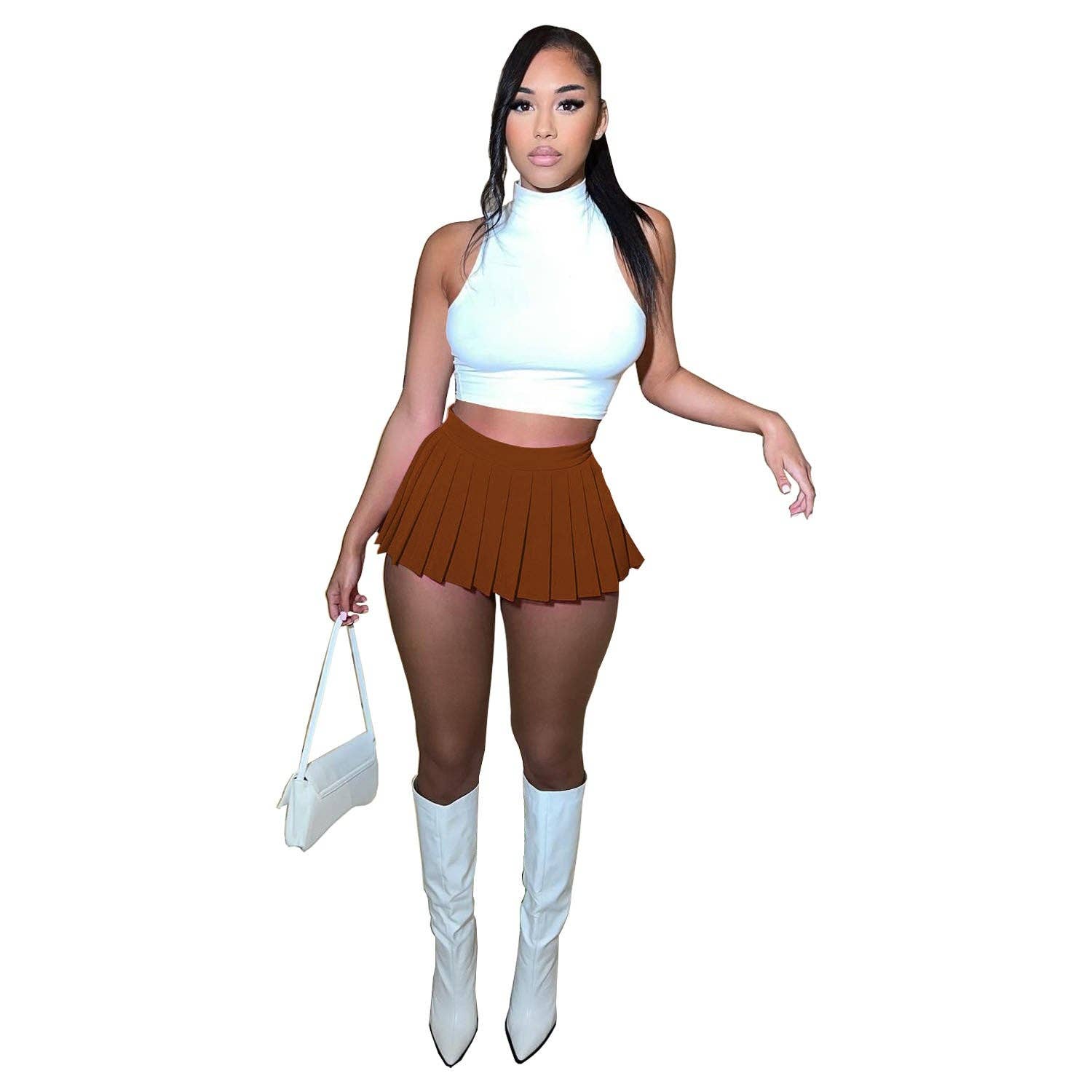 MB Fashion Wholesale - Wholesale Skirt - Women's - MB FASHION HIGH WAISTED PLAID MINI SKIRT 1347LY32