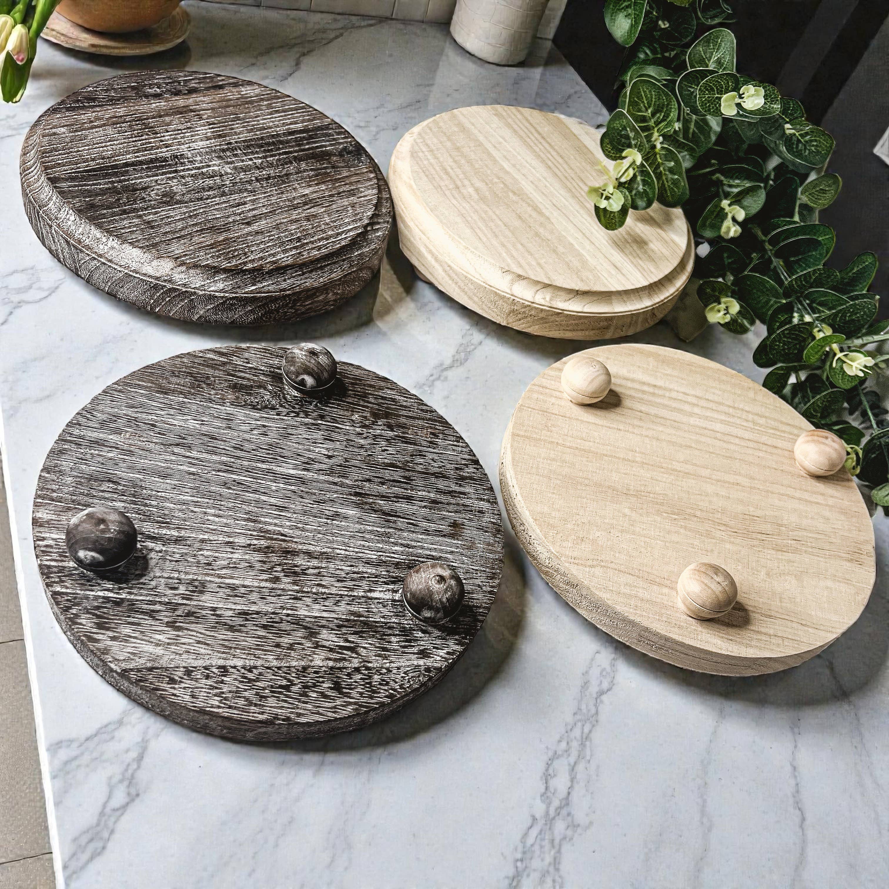 Gia Roma - Wholesale Decoratief dienblad - Ronde houten standaard en sierbord voor tafeldecoratie29
