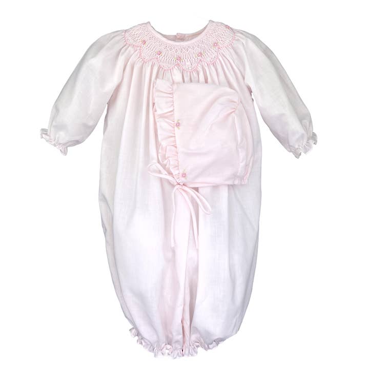 Bishop Smocked Rosebud Convertible Bag for wholesale by Petit Ami & Zubels