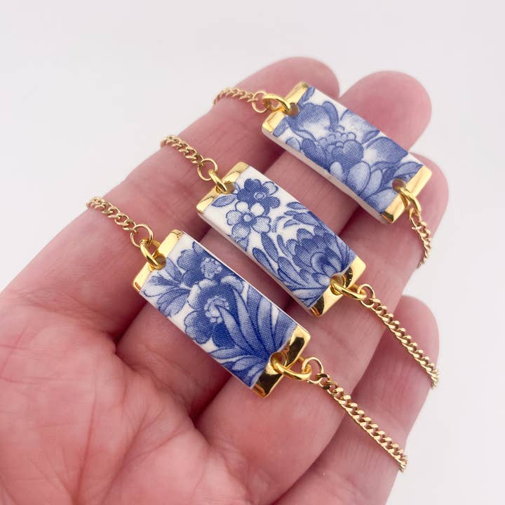 Clay Blanca - Wholesale Charm/Dangle Bracelet - Blue China Rectangle Bracelets (Options)12