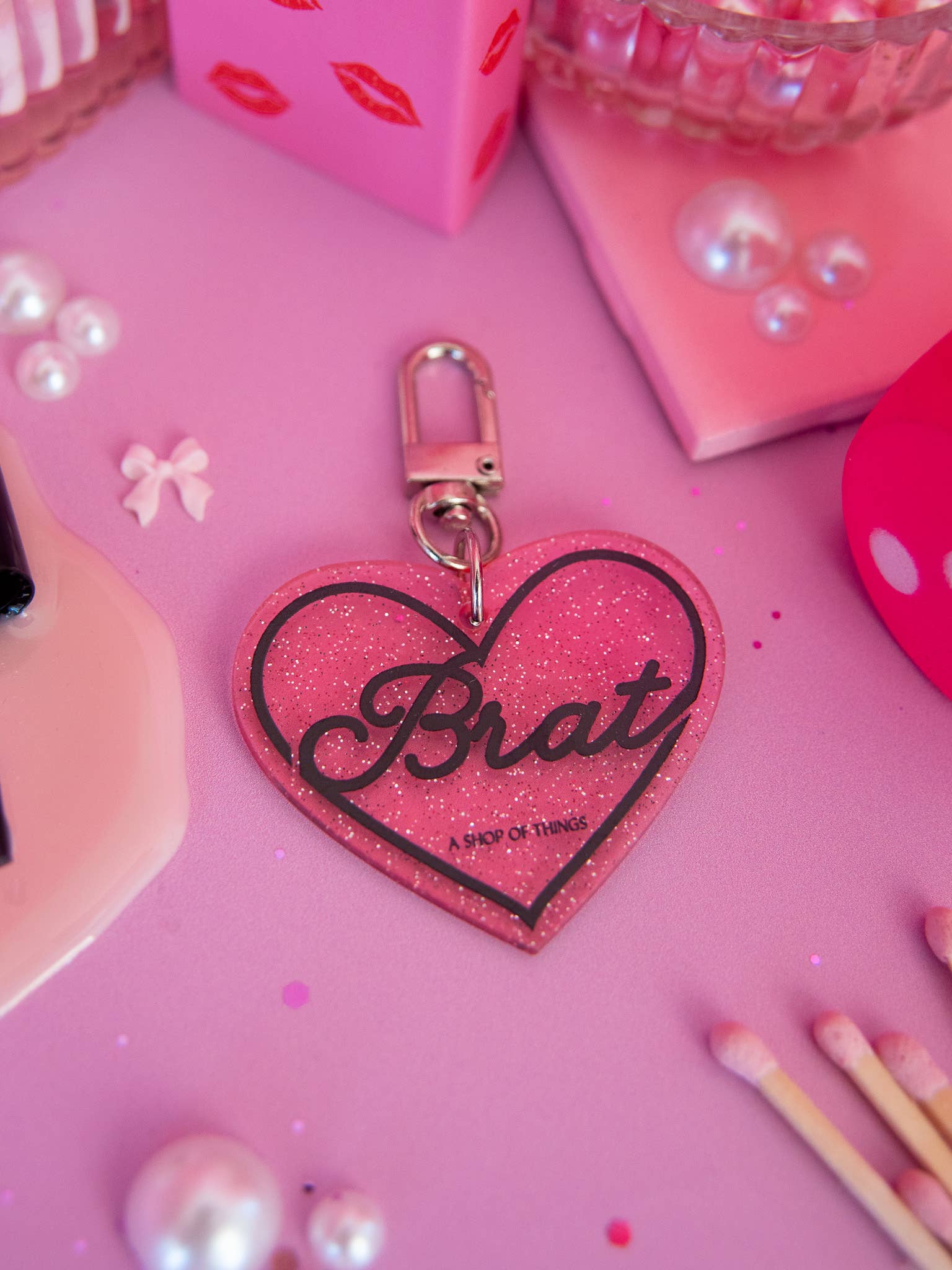A Shop of Things - Wholesale Keychain - Women's - Brat keychain- Pink2