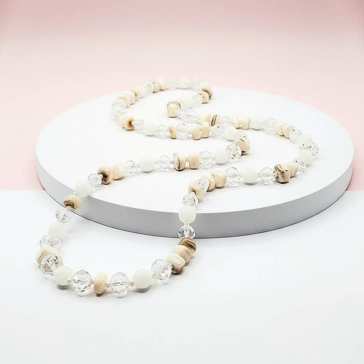Arya Jewellery Wholesale - Wholesale Beaded/pearl necklace - Resin Boho Long Natural Stone Beaded Necklace1