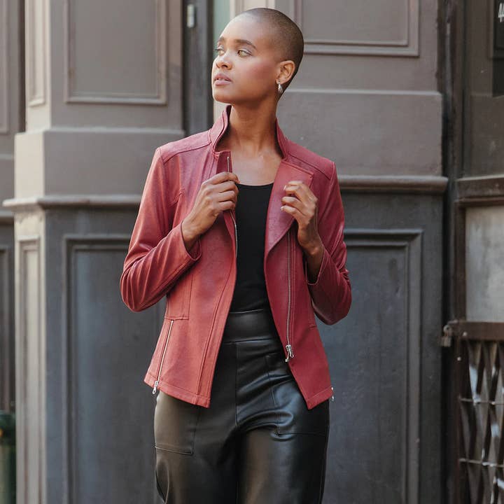 Clara Sunwoo - Wholesale Leather Jacket - Women's - JK161 - Liquid Leather â„¢ Signature Jacket