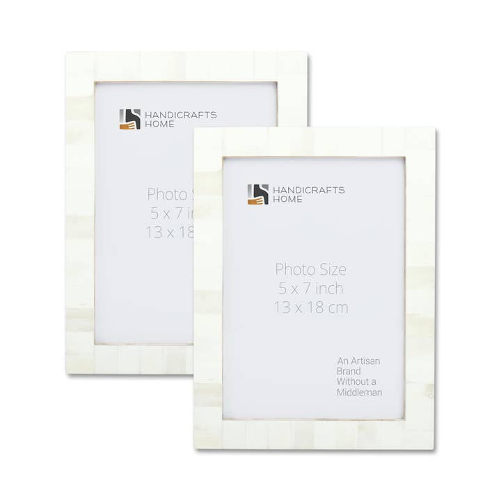 Handicrafts Home - Vendita all'ingrosso Cornice portafoto - Confezione da 2 cornici per foto classiche bianche, 3 dimensioni