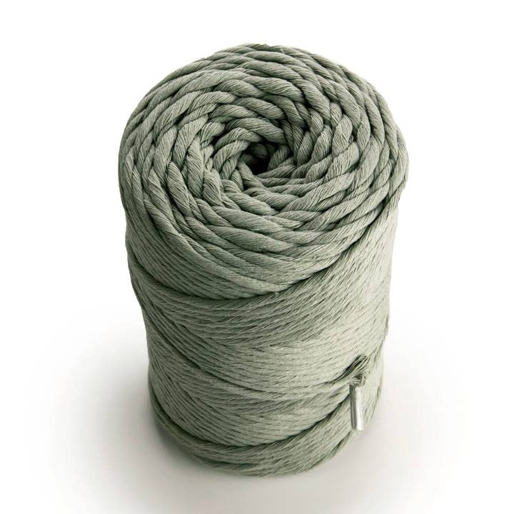 MB Cordas - Wholesale Craft Supplies - 3MM Single Twisted 500g Macrame Cotton Cord SAGE GREEN 140m Macrame String 1 PLY Craft Rope