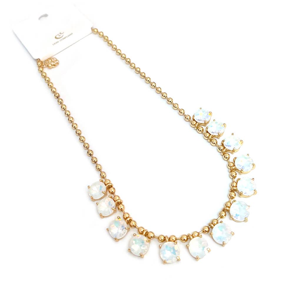 StarryNYC - Wholesale Beaded/Pearl Necklace - Crystal Glass Bead Dangle Station Ball Beaded Chain Necklace19