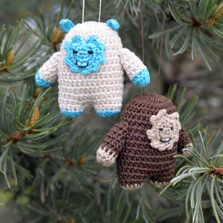 Melange Collection - Wholesale Ornament - Crochet Bigfoot and Yeti Ornaments