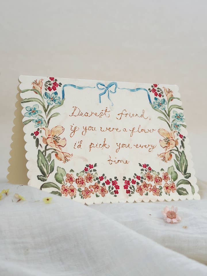 Dearest friend - scalloped edge card for wholesale by Sophie Amelia Creates