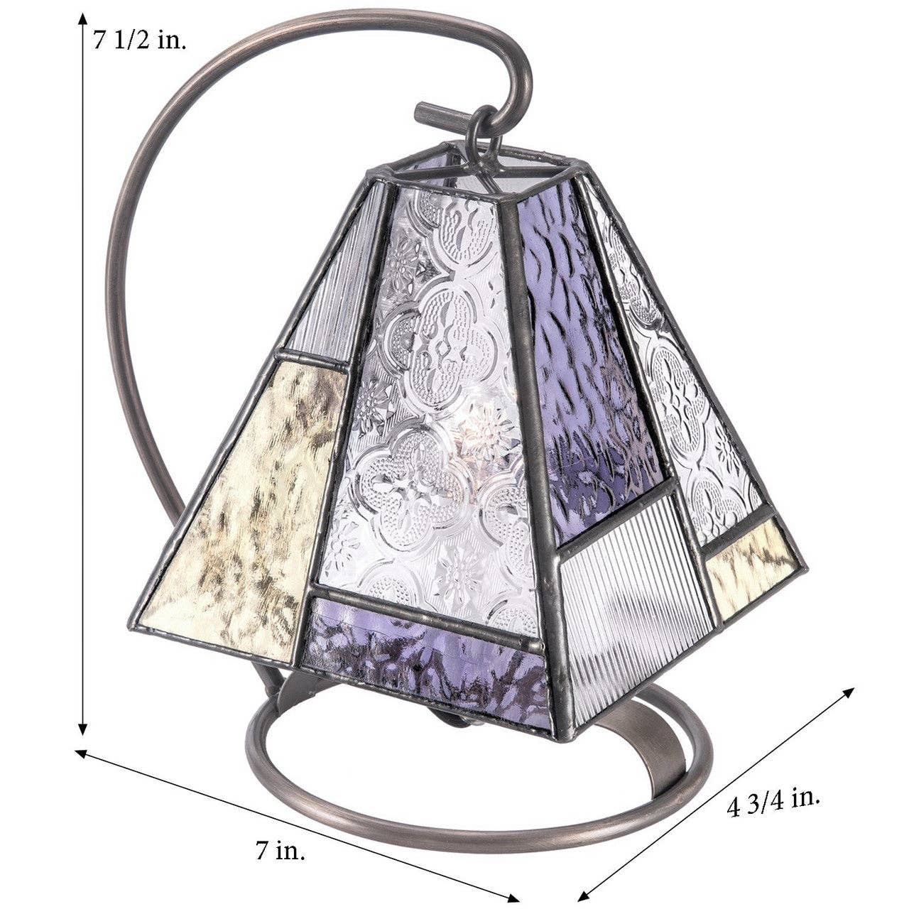 J Devlin Glass Art & Bert Anderson Collection - Wholesale Accent/Desk Lamp - Lam 710-2 Purple,  Pale Green and Clear Textures Mini Lamp2