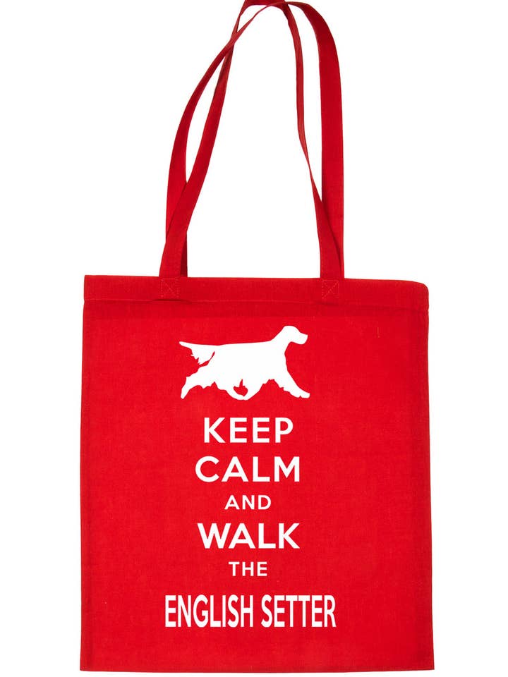 Keep Calm & Walk The English Setter Funny Dog Lover Gift Shopping Tote Bag for wholesale by Print4U
