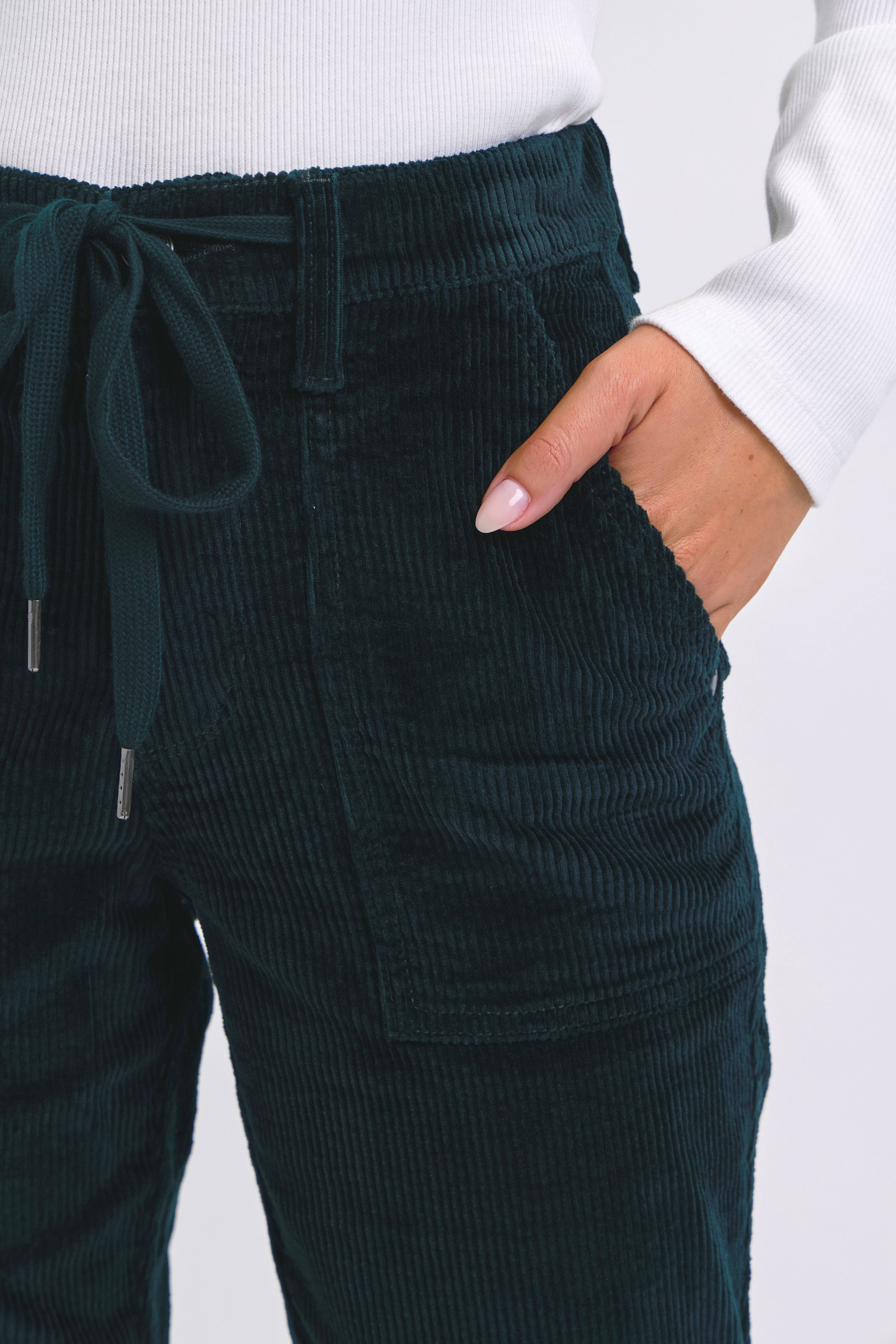 Emrld High Waisted Corduroy Cuffed Jogger for wholesale on Faire4