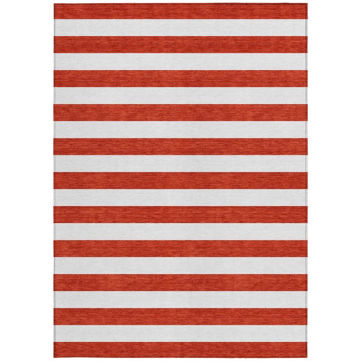 Tapis intérieur et extérieur rayé rouge et blanc de 10 pi x 14 pi pour la vente par HomeRoots