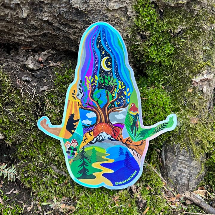 Abstract Hikes - Wholesale Sticker - Yoga Sticker: "Yoga Gal" Holographic4