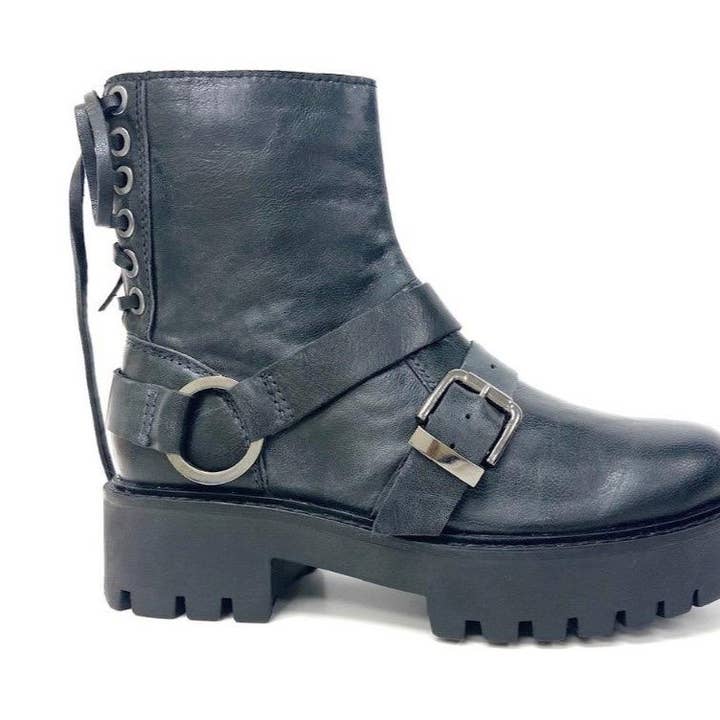 Claire Black Retro Biker Boot for wholesale by Only Partners