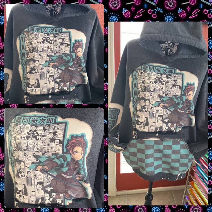 Felpa con cappuccio Tanjiro Slayer per la vendita all'ingrosso da parte di Zoe & Finn’s Creations