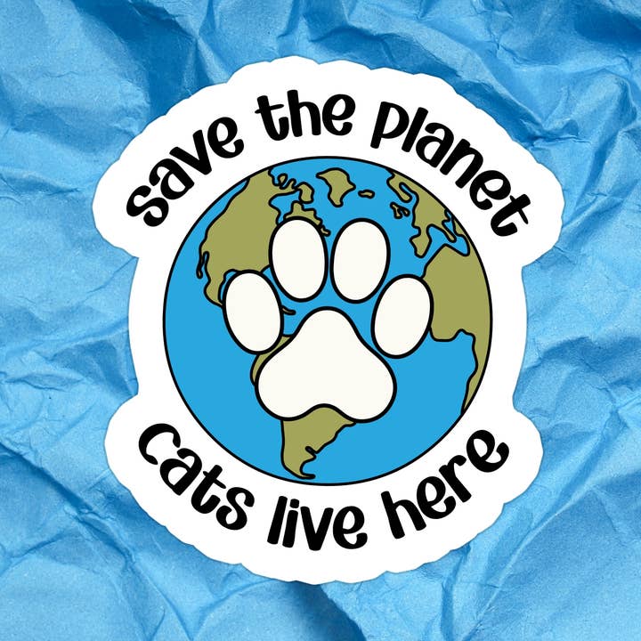 Cat Cats Cat Mom Earth Day Waterproof Vinyl Sticker for wholesale by Stickers+ X Ashley Bexar