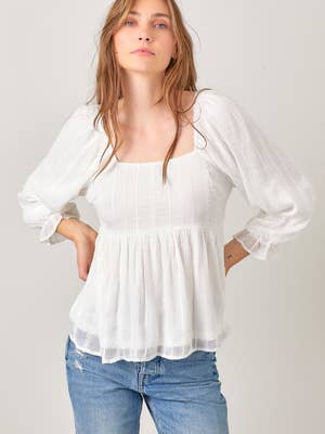 BLUSA DE MALHA DE GOLA QUADRADA por atacado de Polagram by Wellmade USA