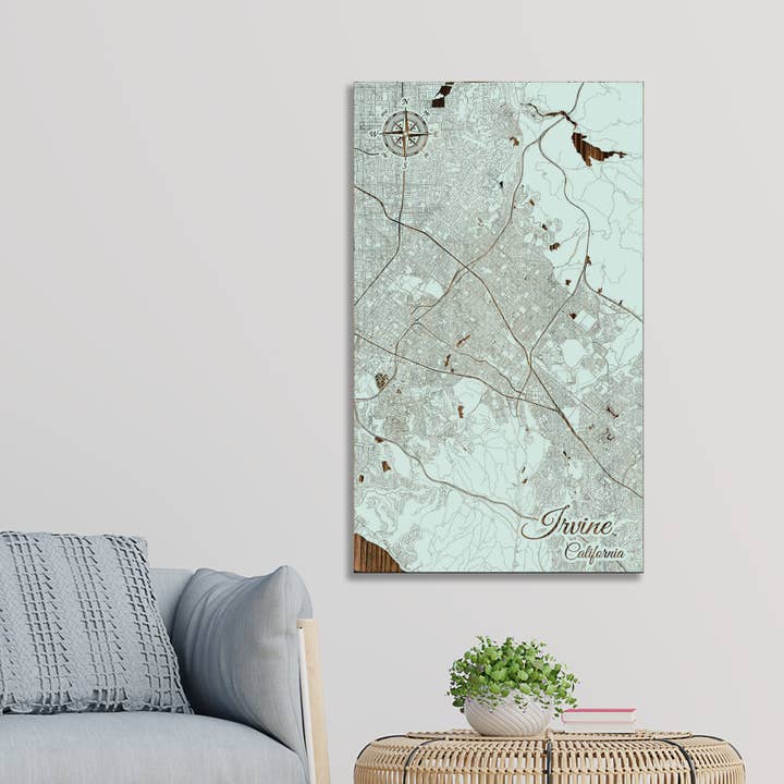 Califórnia: Mapa de Irvine Street por atacado de Fire & Pine