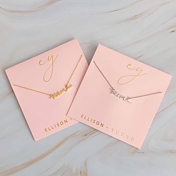 Ellison+Young - Wholesale Pendant/Charm Necklace - Mama Script Necklace