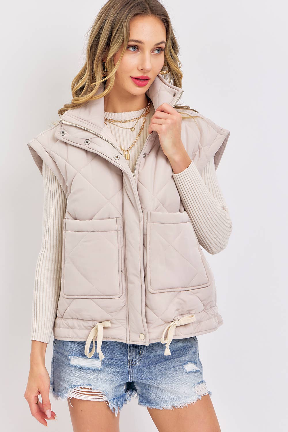 Sweet Lovely by Jen - Vendita all'ingrosso Gilè imbottito - Donna - GILET OVERSIZE IN PIUMINO TRAPUNTATO 0