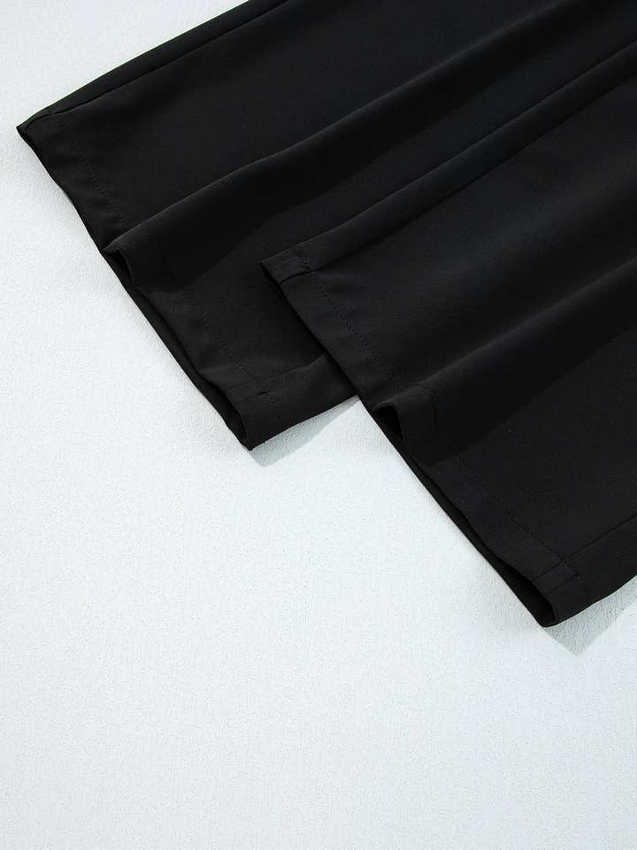 FULL TIME PURCHASE - Wholesale Pants - Women's - Pleated Pull On High Elastic Waist Loose Straight Pants11