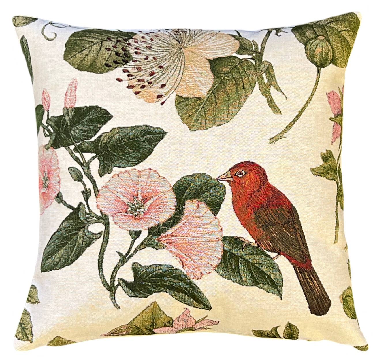 yapatkwa - art of the loom - Vente Housse de coussin - Housse de coussin oiseau rouge - cadeau oiseau - tapisseries tissées