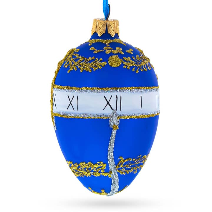BestPysanky - Wholesale Ornament - 1895 Blue Serpent Clock Royal Egg Glass Ornament2