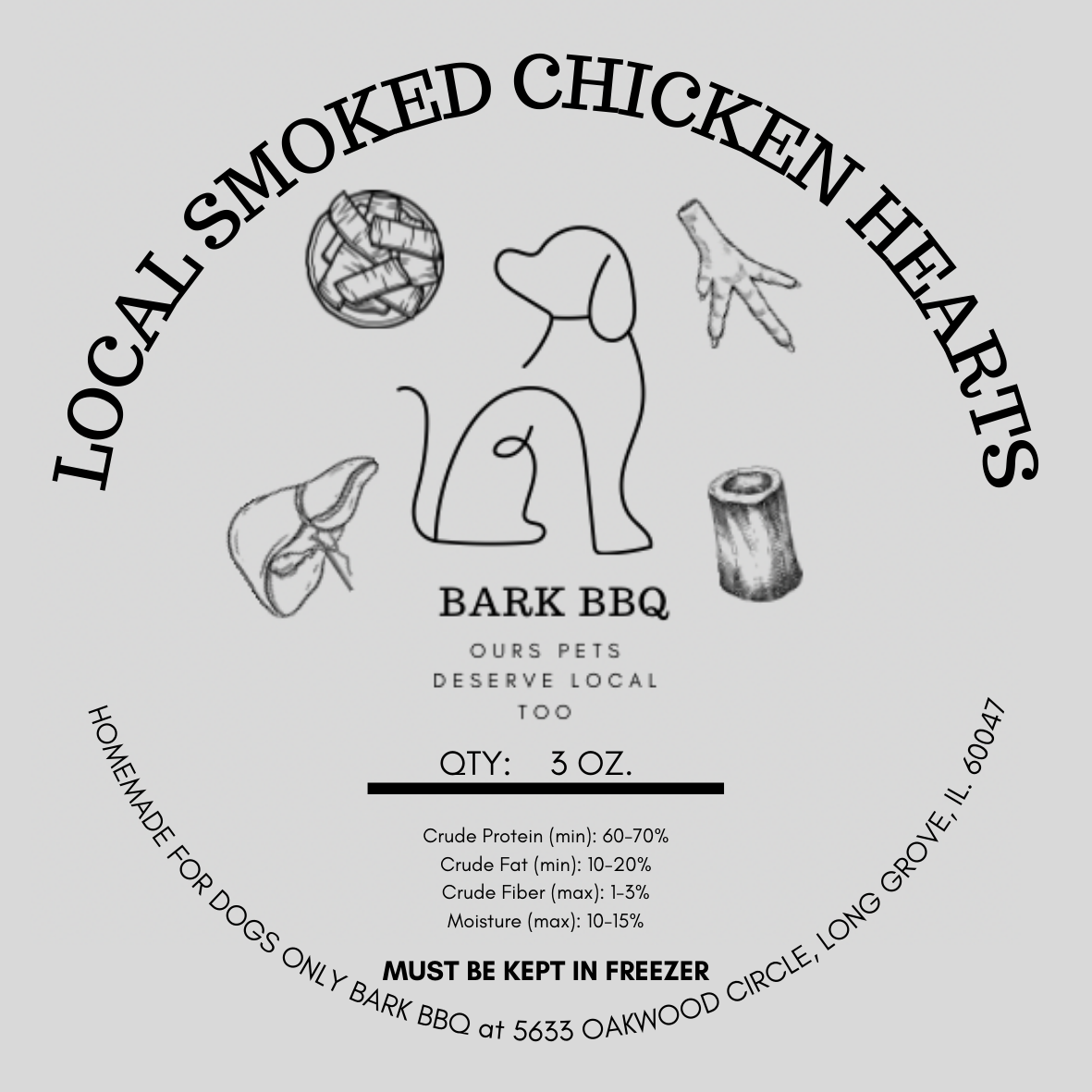 Bark BBQ - Wholesale Pet Treats - Dog - Local Smoked Chicken Hearts1