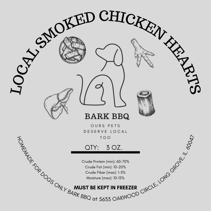 Bark BBQ - Wholesale Pet Treats - Dog - Local Smoked Chicken Hearts1