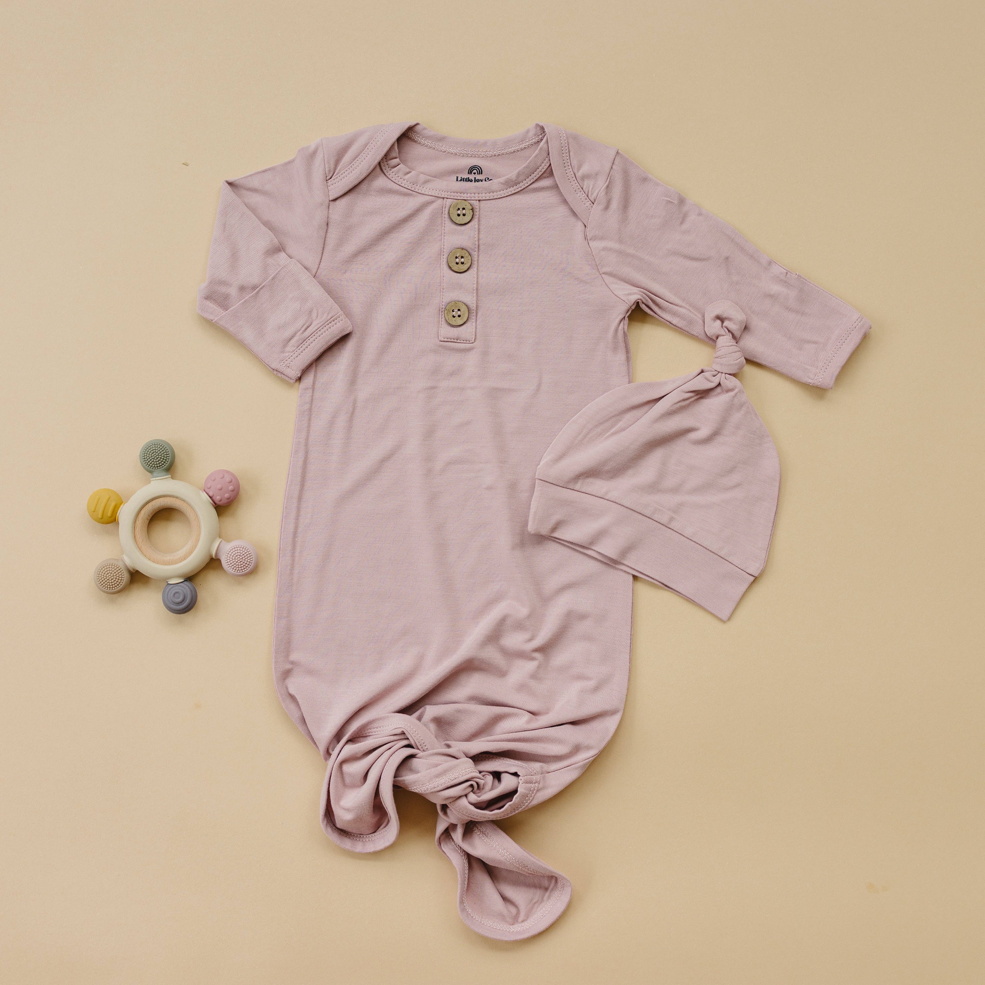 Little Joy Co. - Wholesale Babygown Set - Baby - Newborn Bamboo Gown & Hat Set2
