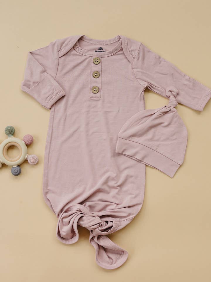 Little Joy Co. - Wholesale Babygown Set - Baby - Newborn Bamboo Gown & Hat Set2
