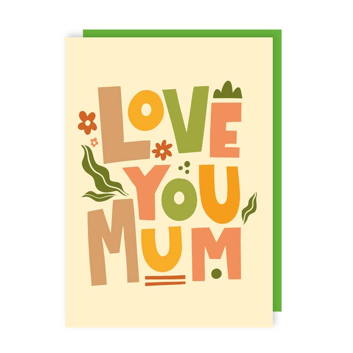Lucy Maggie Designs - Vente Carte pour la fête des Mères - Carte de fête des mères Simple Love You Mum