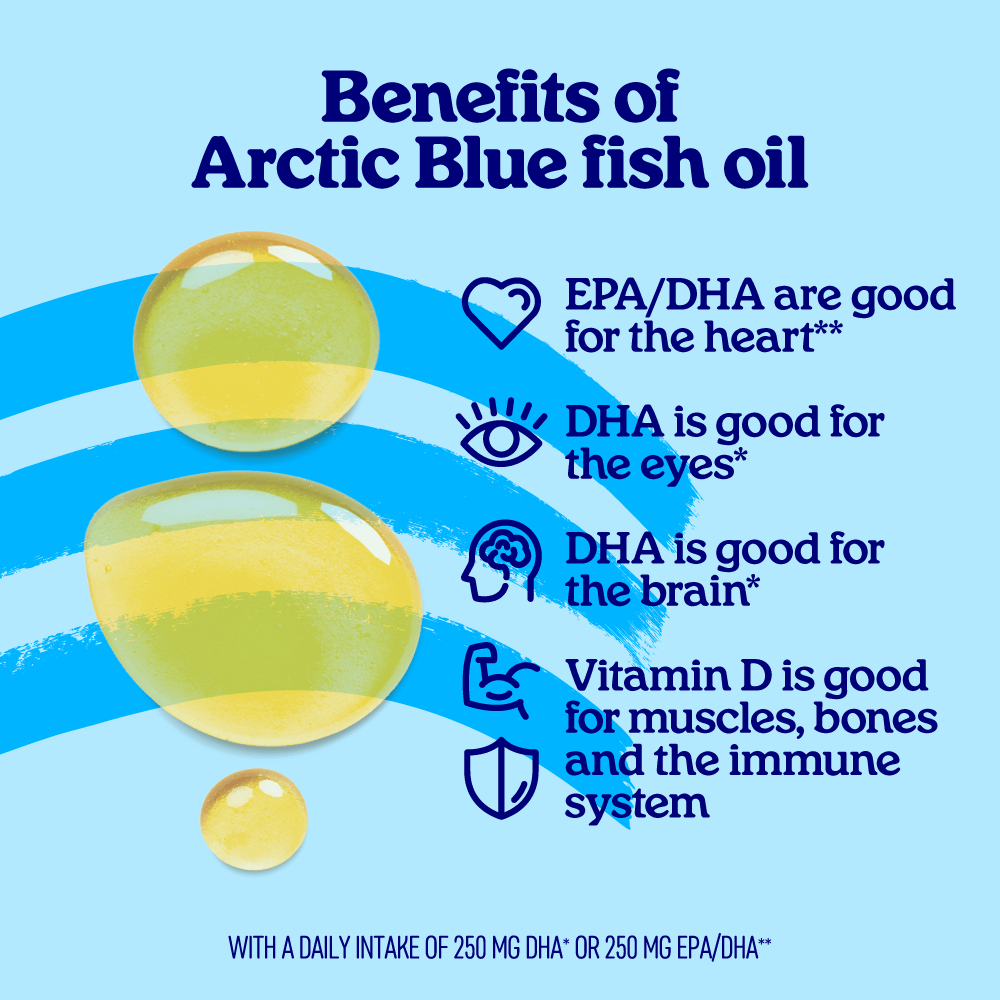 Arctic Blue - Wholesale Oral Supplement/Vitamin - DHA and EPA Fish Oil with Vitamin D3 (Orange Flavour) - MSC3