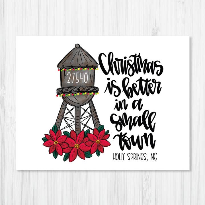 Custom City Town Zip Holiday Note Card Stationery Set for wholesale by A Touch of Whimsy Designs