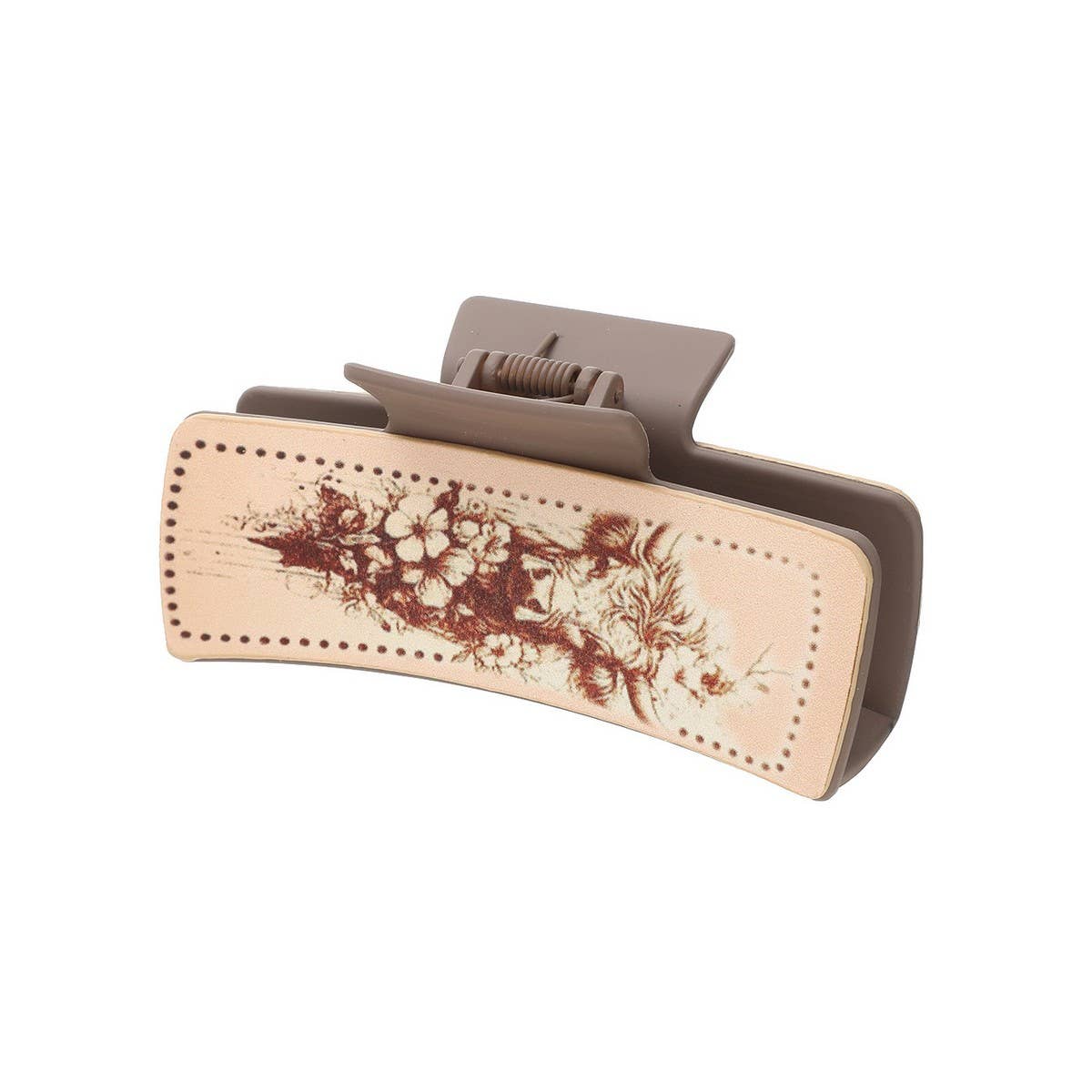 ACCITY - Wholesale Hair Clip - Women's - Cactus Print Leather Hair Claw Clip, Western Style_CWAHA06060